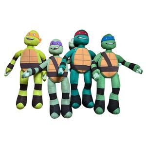 TMNT NINJA TURTLES Set of 4 17" Plush Leonardo Michaelangelo‎ Donatello Raphael